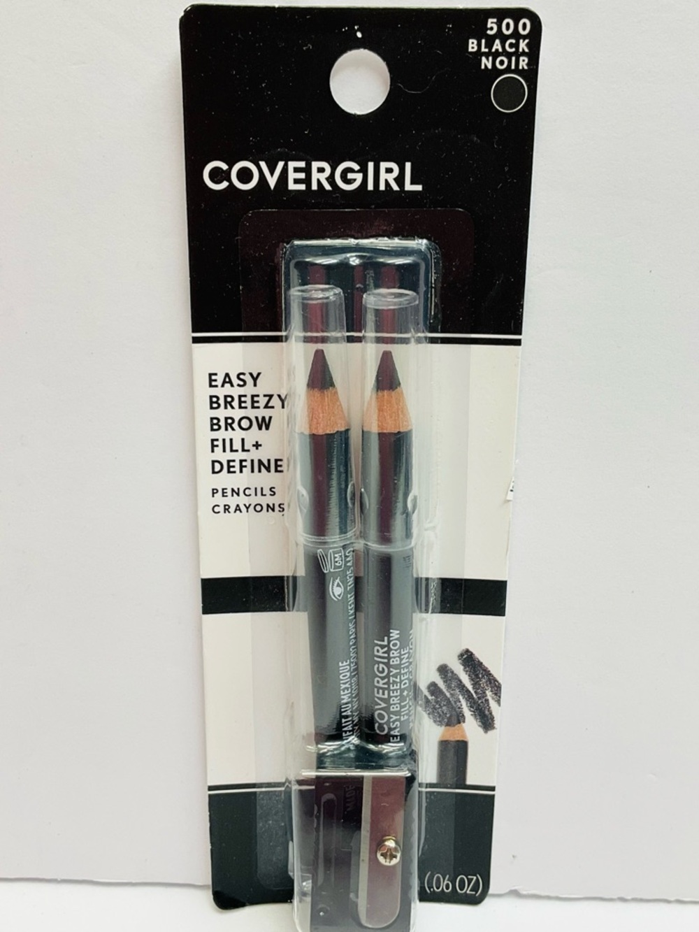 🌼4/$10🌼 CoverGirl Easy Breezy Brow Fill & Define Pencils + Sharpener Black Noir
